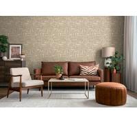 As Creation Bricoflor Non-Woven Wallpaper, Pattern Wallpaper, Oriental In Beige, Grey - 10,05 X 0,53 M
