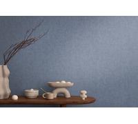As Creation Bricoflor Non-Woven Wallpaper, Plain Wallpaper In Blue - 10,05 X 0,53 M
