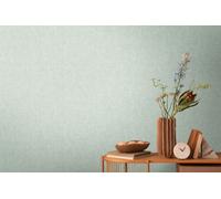 Livingwalls Cosmopolitan 791091 Non-Woven Wallpaper with Textile Structure in Green, Blue - Plain Wallpaper 10.05 m x 0.53 m