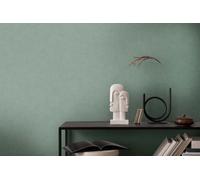 As Creation Bricoflor Non-Woven Wallpaper, Plain Wallpaper In Green - 10,05 X 0,53 M