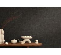 As Creation Bricoflor Non-Woven Wallpaper, Plain Wallpaper In Grey, Black - 10,05 X 0,53 M