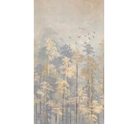 As Creation Bricoflor Non-Woven Wallpaper, Vintage Wallpaper, Bird, Forest & Tree In Beige, Blue - 8,80 X 0,53 M