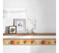 As Creation Bricoflor Orange Beige And Cream Wallpaper Border Geometric Effect Vintage Wallpaper In Warm Tones 5.00 X 0.13 M
