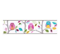 As Creation Bricoflor Owl Comic Colourful Kids Forest Wallpaper Border Self Adhesive Vinyl Wallpaper Border 5.00 X 0.13 M