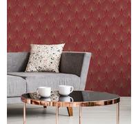 As Creation Bricoflor Patterned Wallpaper Gold Details Bordeaux Dark Red Baroque Damask Wallpaper 10.05 X 0.53 M