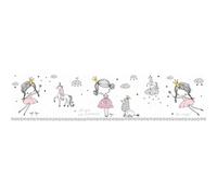Lovely Kids Wallpaper Borders Self-Adhesive Magic Princess A.S. Création Wallpaper Borders for Kids 5.00 m x 0.155 m Pink Grey White Made in Germany 403755 403755