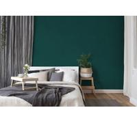 As Creation Bricoflor Plain Wallpaper Green Dark Teal Unicolour Non-Woven Vinyl Wallpaper Ideal For Bedroom And Kitchen 10.05 X 0.53 M
