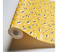 As Creation Bricoflor Playful Loud Yellow Wallpaper Fun Summer Coloured Pattern Wallpaper In Yellow,white And Black 10.05 X 0.53 M