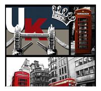 As Creation Bricoflor Red Telephone Booth Double Decker Bus Red Black Grey Wallpaper Panel Washable Self Adhesive 2.50 X 0.35 M