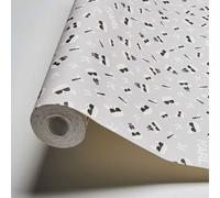 As Creation Bricoflor Scrubbable Modern Playful Wallpaper Grey Face Patterned Wallpaper Straight Match Vinyl 10.05 X 0.53 M
