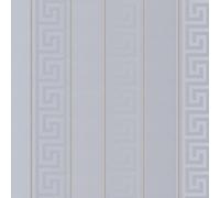 As Creation Bricoflor Silver And Gold Greek Key Striped Satin Wallpaper Non-Woven Vinyl Free Match Wallpaper 10.05 X 0.70 M