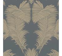 As Creation Bricoflor Slate Grey And Gold Wallpaper In Palm Tree Pattern Tropical Wallpaper With Dark Grey And Gold Exotic 10.05 X 0.53 M