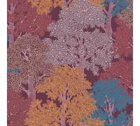As Creation Bricoflor Unique Colourful Tree Wallpaper For The Bedroom Graphic Wallpaper In Deep Red, Purple And Teal 10.05 X 0.53 M