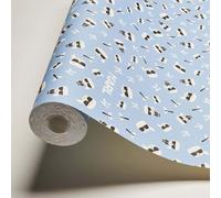 As Creation Bricoflor Urban Blue Wallpaper With Eccentric Design Wallpaper With Abstract Face Pattern 10.05 X 0.53 M