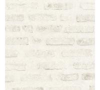 As Creation Bricoflor Vintage Style Stone Brick Wallpaper In Grey, White Strippable Slate Effect Modern Non-Woven Wallpaper 10.05 X 0.53 M