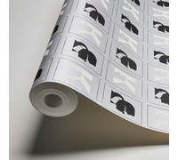 As Creation Bricoflor Wallpaper With Eccentric Feel For Hallway Patterned Wallpaper In Grey, White And Black Straight Match 10.05 X 0.53 M