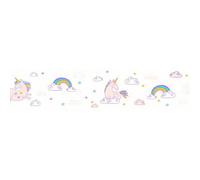 As Creation Bricoflor White And Pink Wallpaper Border For Girls Unicorn And Rainbow Wallpaper Border White Wallpaper 5.00 X 0.13 M