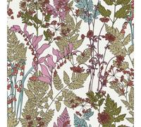 As Creation Bricoflor White Wallpaper With Multicoloured Leaves Wallpaper In White, Yellow, Green, Red And Pink 10.05 X 0.53 M