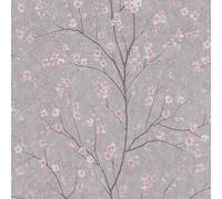 AS Creation Cherry Blossom Floral Flower Trail Wallpaper Grey Pink Beige 37912-2
