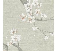 AS Creation Cherry Blossom Textured Wallpaper in Green AS Creation Green