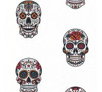 AS Creation Club Tropicana Skulls White Wallpaper 35817-2