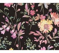 Livingwalls Cosmopolitan 790612 Non-Woven Wallpaper with Flower Design in Black, Pink, Green, Yellow - Romantic Flower Wallpaper 10.05 m x 0.53 m