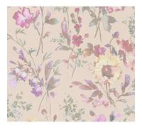 Livingwalls Floral Pattern Non-Woven Wallpaper in Pink, Metallic, Green, Pink and Yellow - Romantic Floral Wallpaper 10.05m x 0.53m by Cosmopolitan - 790613