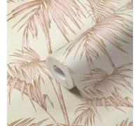 Livingwalls Palm Wallpaper Metropolitan Stories Non-Woven Lola - Paris 10.05 m x 0.53 m Pink Beige Creme Made in Germany 369193 36919-3