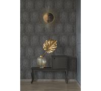 As Creation Dark Grey Silver Dotted Circles Geometric Patterned Wallpaper, Non-Woven Printed Straight Match 64Cm