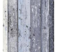 AS Creation Distressed Wood Panel Wallpaper in Blue AS Creation Blue