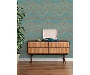 As Creation Elements Blue Metallic Non Woven Wallpaper One Colour