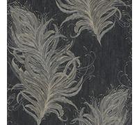 AS Creation Mata Hari Feather Black Wallpaper 38009-4
