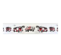 As Creation Fire Truck Red White Wallpaper Border Helicopter Textured Kids Room