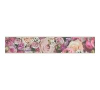 As Creation Floral Rose Wallpaper Border Self Adhesive Red Cream Green Vinyl 5 Meter