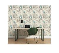 As Creation Floral Wallpaper Exotic Life Non-Woven Wallpaper Blue Grey Black