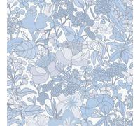 As Creation Floral Wallpaper With Vintage Feel, White And Pale Blue Flower Patterned Wallpaper, Floral Design Wallpaper