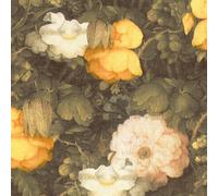 As Creation Floral Wallpaper Yellow Pink Rose Wallpaper With Tweed Effect Linen Look Wallpaper Vintage Floral Toile For Rooms