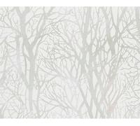 As Creation Forest Pattern Wood Tree Metallic Pearl Motif Embossed For Bedroom & Living Rooom Wallpaper Green White 300942