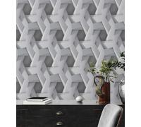 As Creation Geometric Wallpaper Grey Pattern Wallpaper In Hexagon Shapes Hex Wallpaper With Honeycomb Effect For Living Rooms