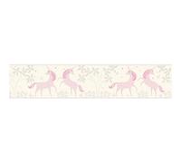 As Creation Girl's Wallpaper Border With Pink Unicorn , Glitter Non-Woven Wallpaper Border With Free Match