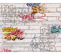 A.S. Creation Wallpaper - Graffiti Wall 93561-1 - Grey/Multi Brick Pattern