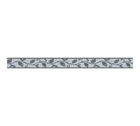 As Creation Grey Metallic Leaf Wallpaper Border, Narrow Wallpaper Border In Grey Metallic Tones, Dining Room Wallpaper Border In Grey