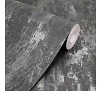 A.S. Création Plain Wallpaper Elements Non-Woven 10.05 m x 0.53 m Black Silver Grey Made in Germany 326515 32651-5