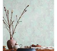 As Creation House Of Turnowsky Livingwalls Turquoise Tropical Leaf Wallpaper 389054