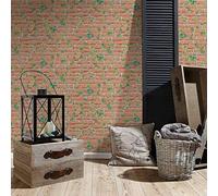 AS Creation Ivy Leaf Pattern Wallpaper Faux Brick Effect Realistic Embossed 319422