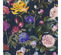 AS Creation Jette Flowers Textured Wallpaper in Dark Grey AS Creation Dark Grey