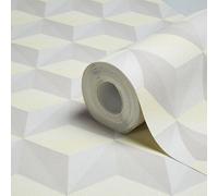 As Creation Life Beige, Grey & Yellow Glitter Effect Geometric Smooth Wallpaper