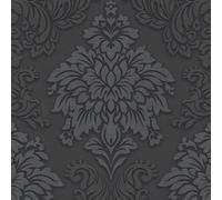 AS Creation Lizzy London Baroque Textured Wallpaper in Charcoal AS Creation Charcoal