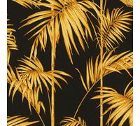 AS Creation Lola Paris Palm Leaf Textured Wallpaper in True Black AS Creation True Black