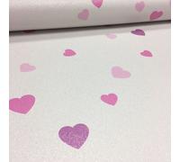As Creation Love Hearts Glitter Wallpaper Textured Vinyl White Pink Purple Paste The Wall